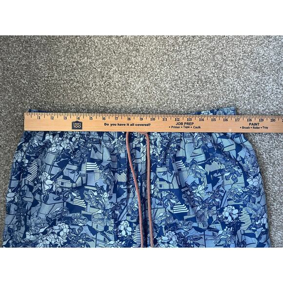 Ted Baker Swim Trunks Blue Floral Beach Pool Vacation Resort Mens Size 5 - Picture 12 of 13